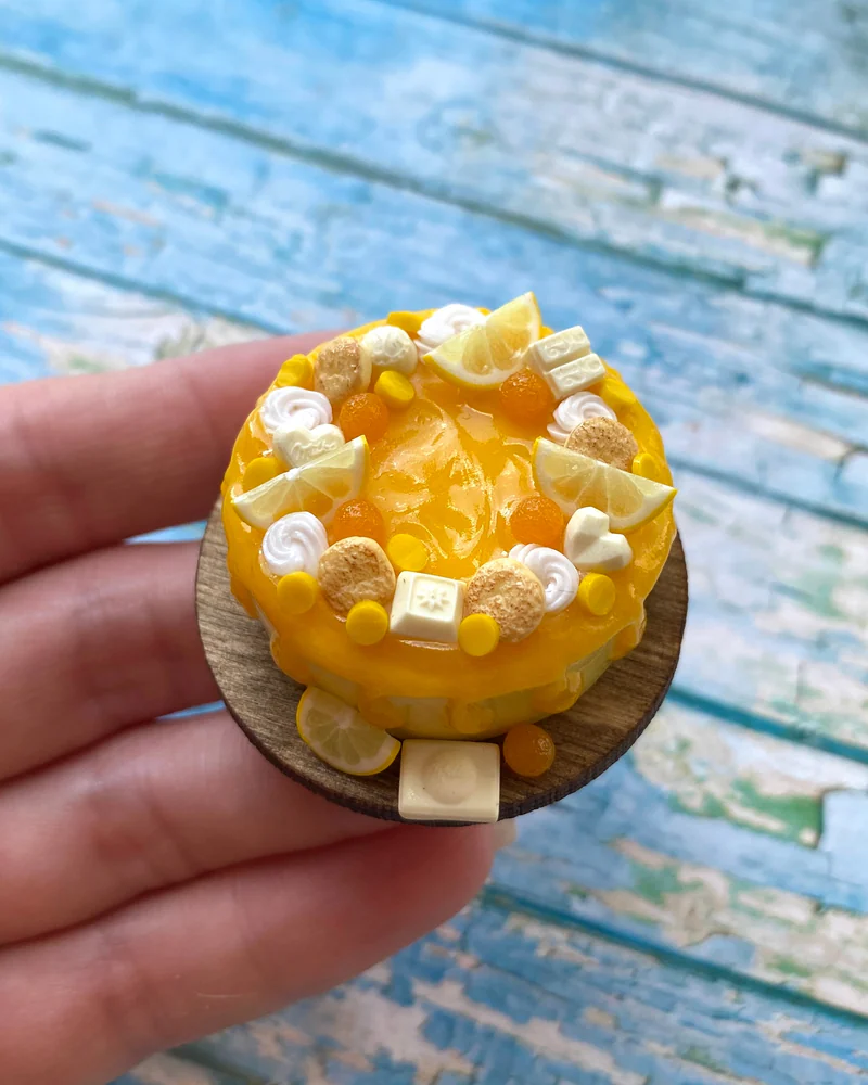 Кукольный Миниатюрный Торт «Лимонное настроение 🍋»