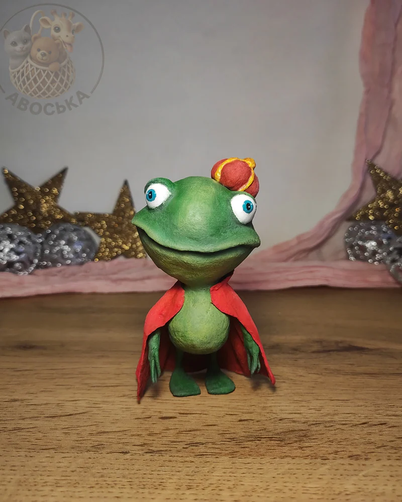 Ватная игрушка «Лягушонок-принц»