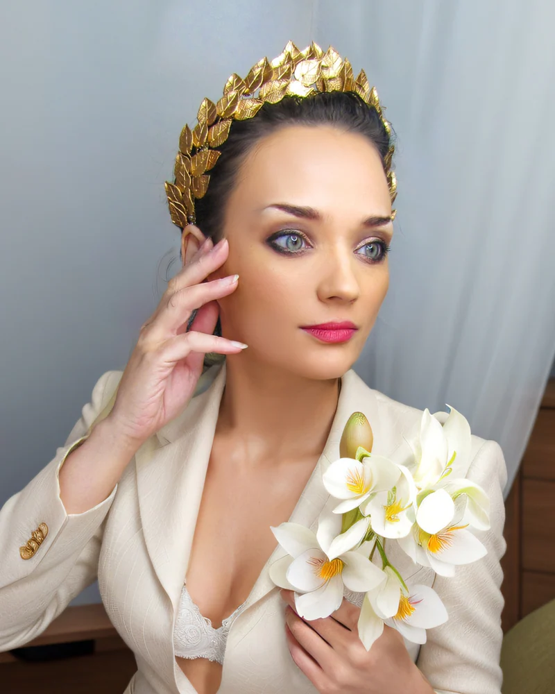 Лавровый венок золотой, диадема-корона