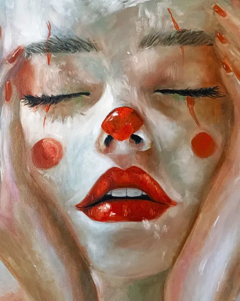Клоунесса. Картина маслом 80×100 см — 80×100 см
