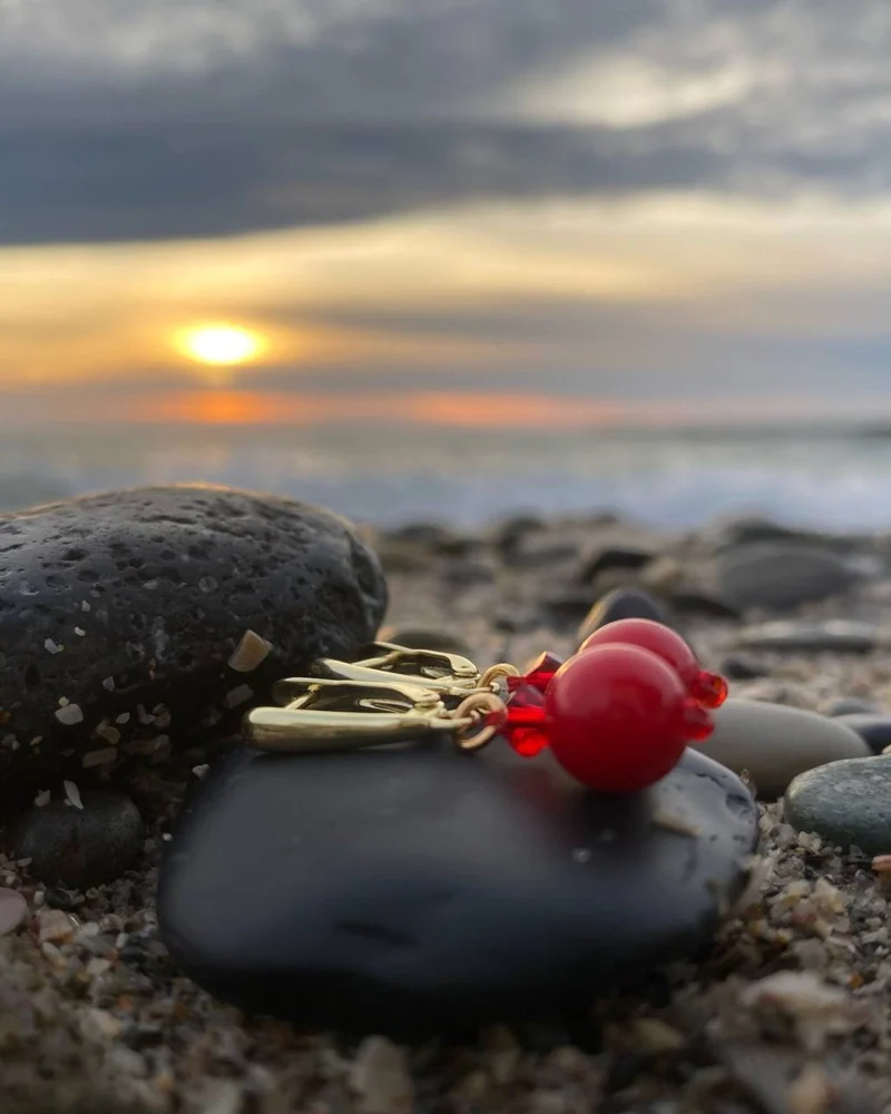 Серьги с красным кораллом — Серьги с красным кораллом