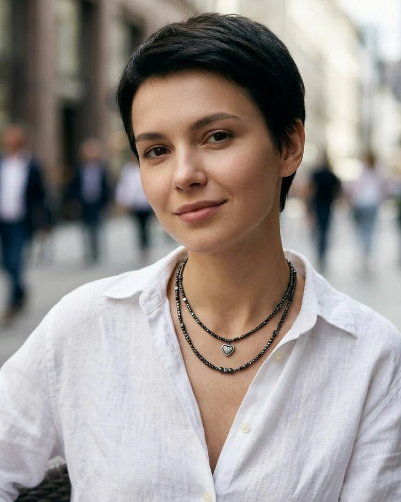 Колье двухрядное из гематита. Магнит любви — чёрное