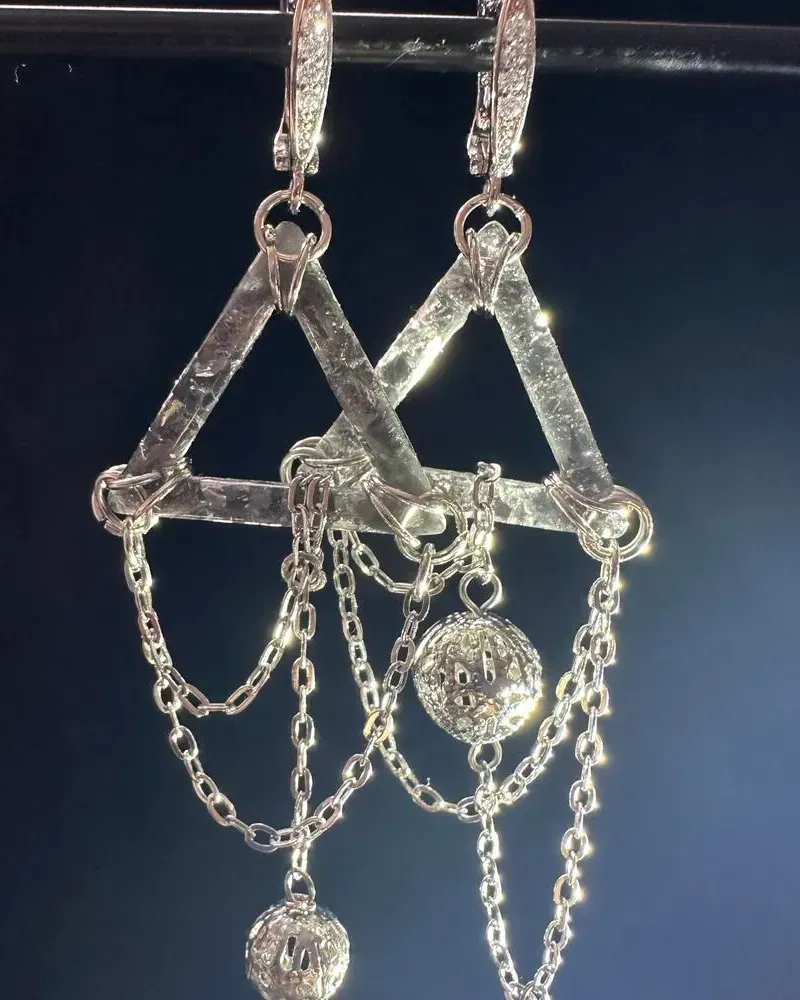 Серьги «Алхимия теней» — Серые