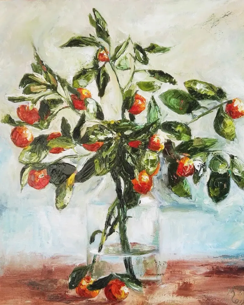 Мандариновое дерево. Картина маслом 50×60 см — 50×60 см