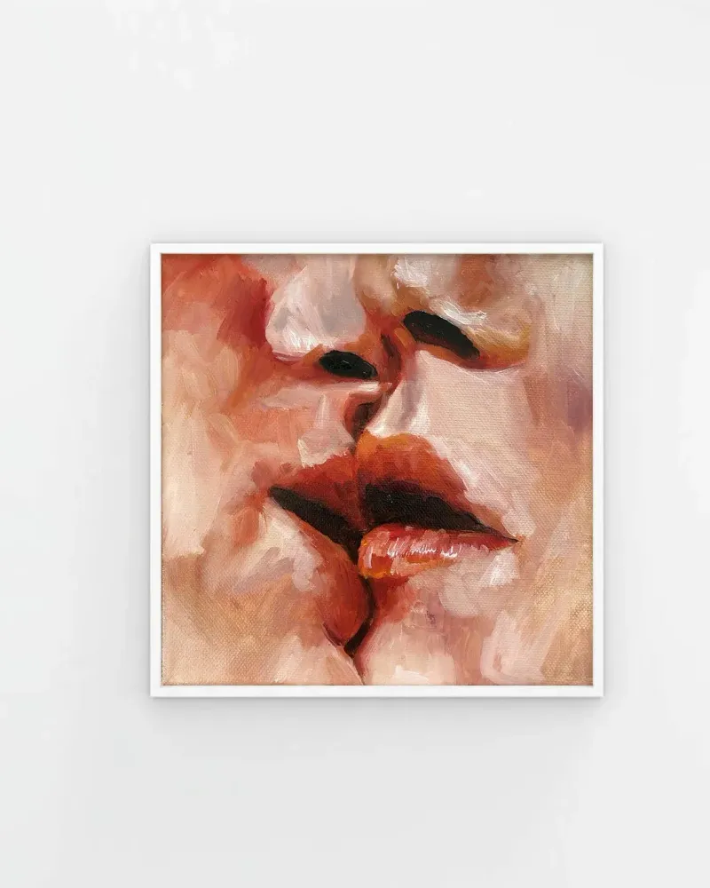 Поцелуй. Картина маслом 20×20 см — 20×20 см