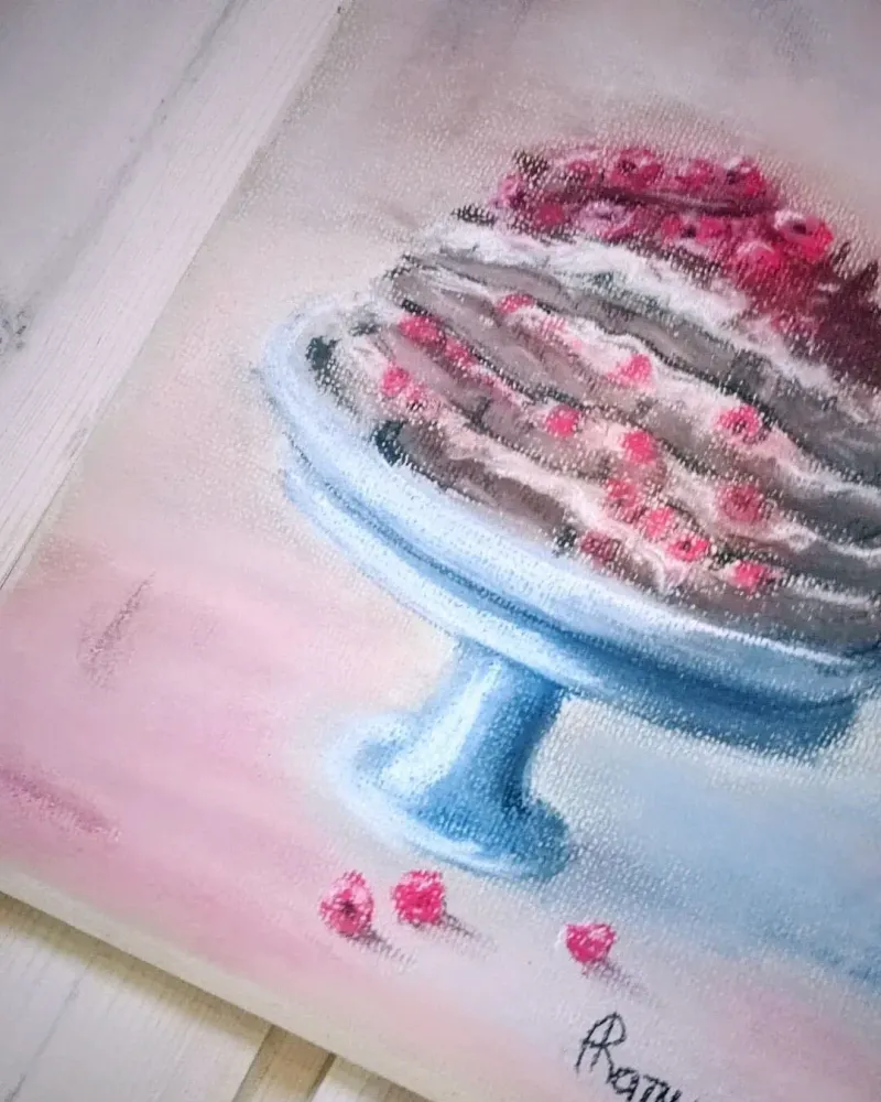 Картина пастелью «Тортик» — Пастель, 20×30 см