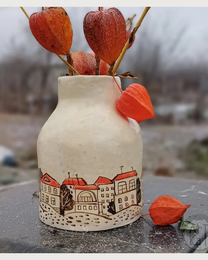 Ваза с городским пейзажем