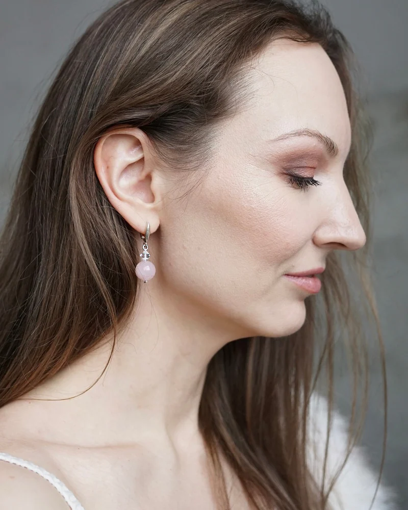 Серьги с розовым кварцем — Серьги с розовым кварцем