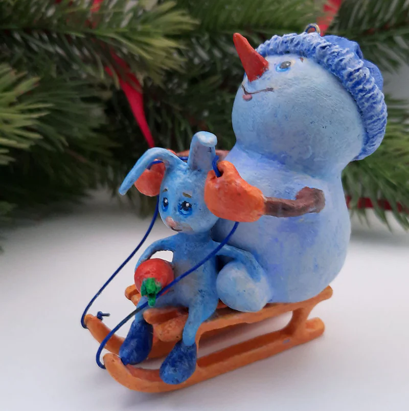 Ёлочная игрушка «СНЕГОВИК-3»