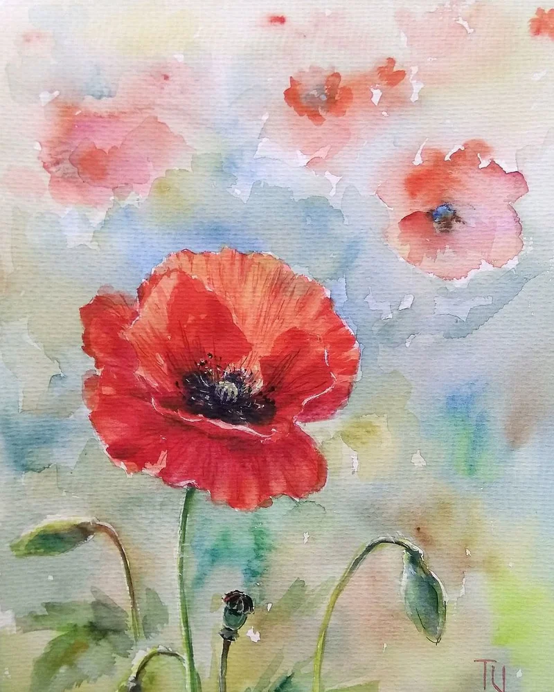Серия Цветы. 2019 г. Акварель