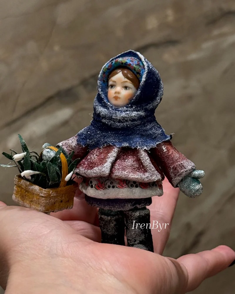 Елочная игрушка из ваты «12 месяцев»