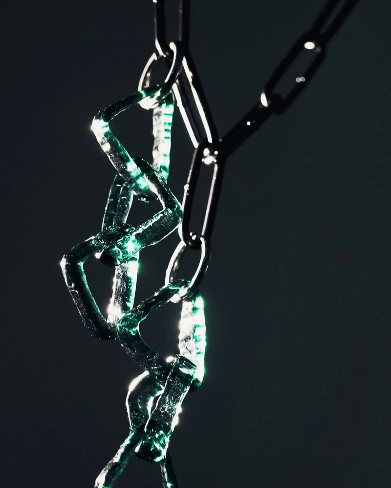 Серьги из стекла Бирюзовые сталактиты