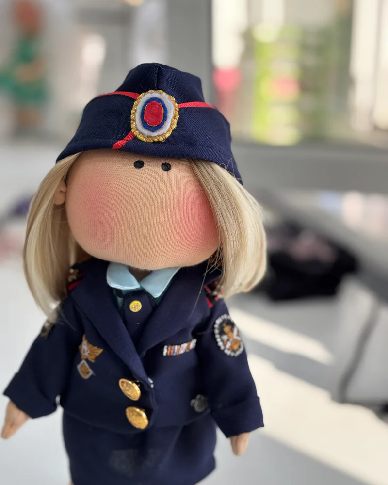 Текстильная кукла по фотографии в форме сотрудника — МВД внутр.служба