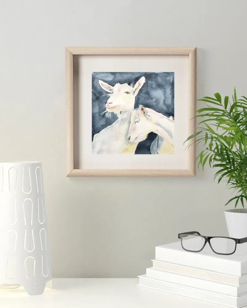 Козочки. Акварель 20×20 см — 20×20 см