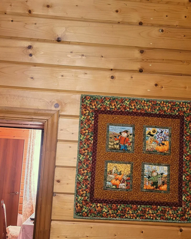 Лоскутное панно "Осеннее", декоративная салфетка