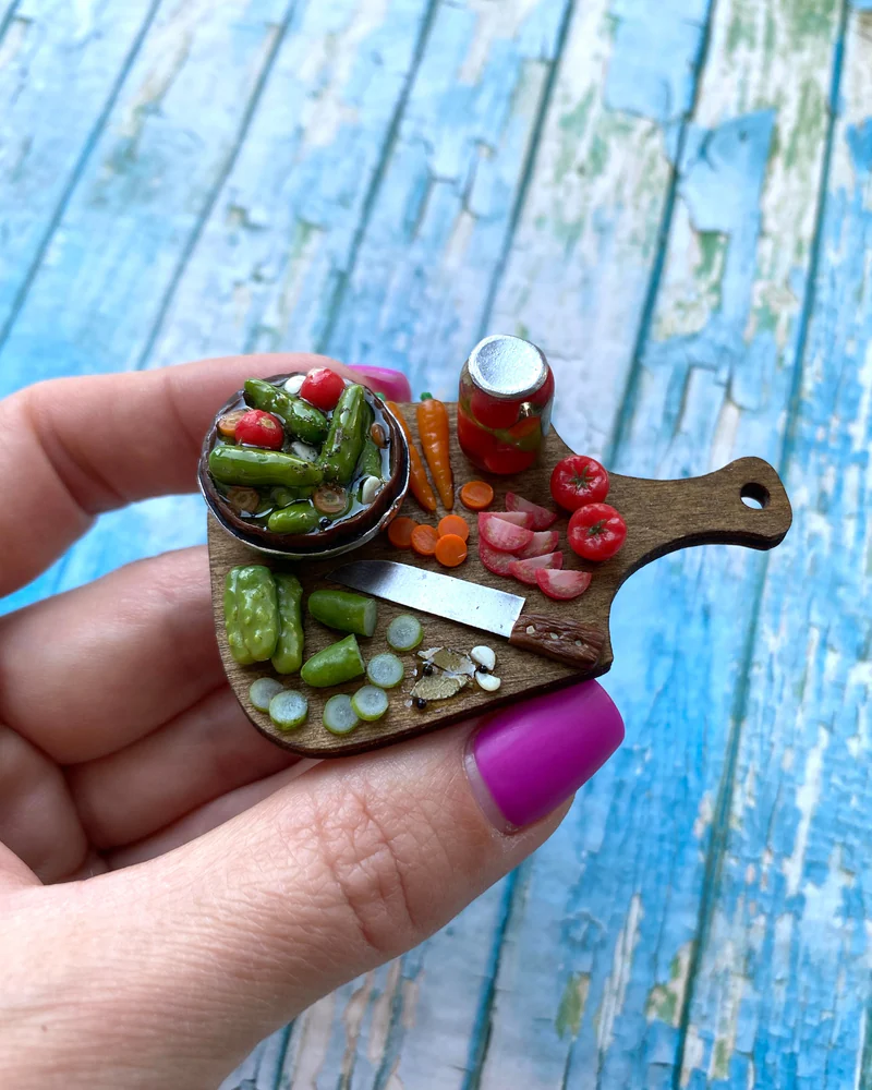 Кукольная Миниатюра «Зимние заготовки 🍅🥒»