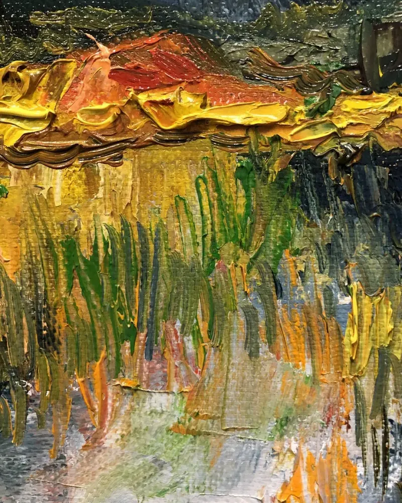 Летний пейзаж. Картина маслом 20×20 см — 20×20 см