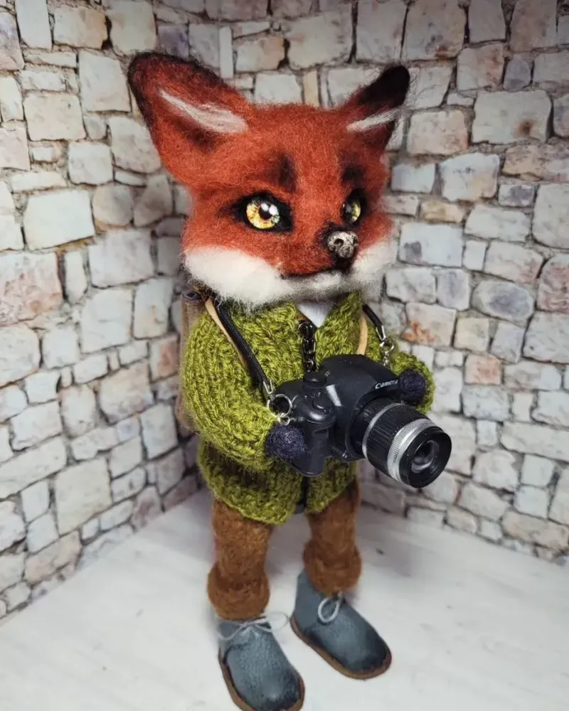 Лис-фотограф, интерьерная игрушка — Лис-фотограф, интерьерная игрушка