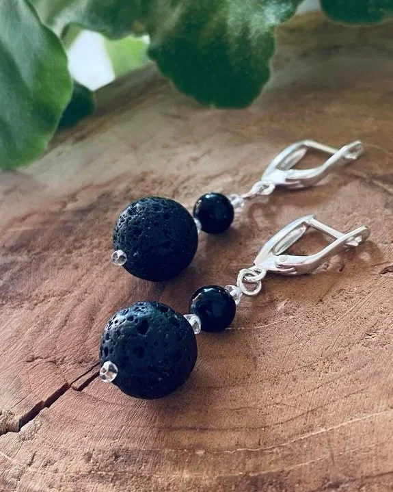 Серьги с вулканической лавой Галерас — Серьги с вулканической лавой Галерас