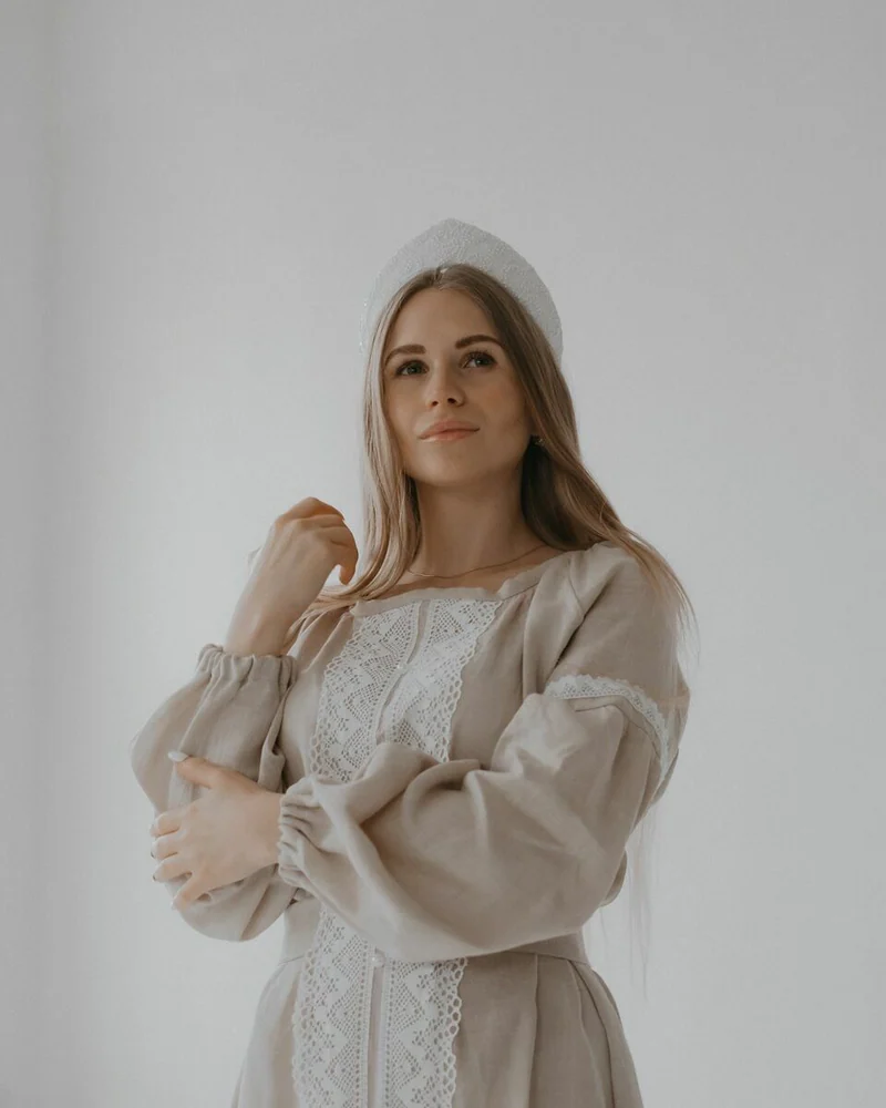 Платье льняное «Русское золото»