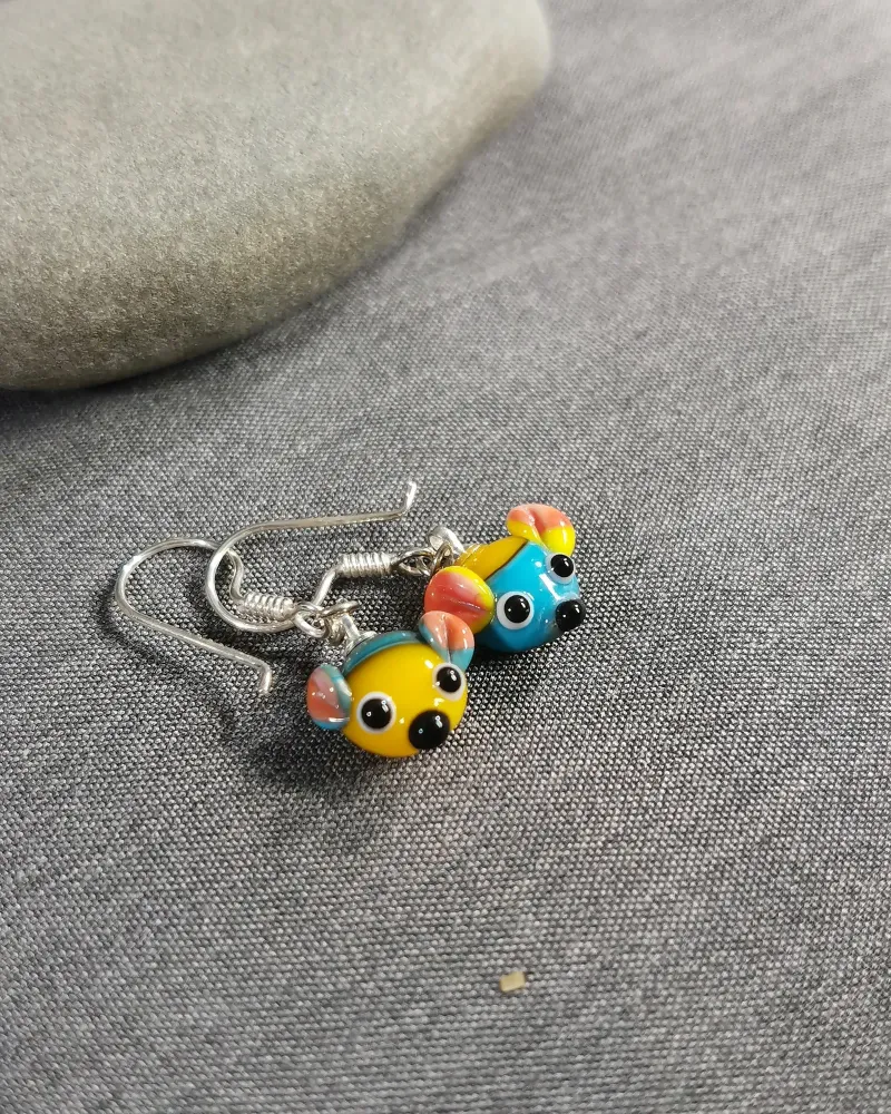 Серьги «Мышки» из стекла — Основной