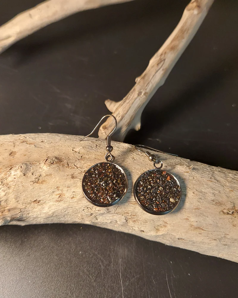 Серьги с океаническим песком 1,8см