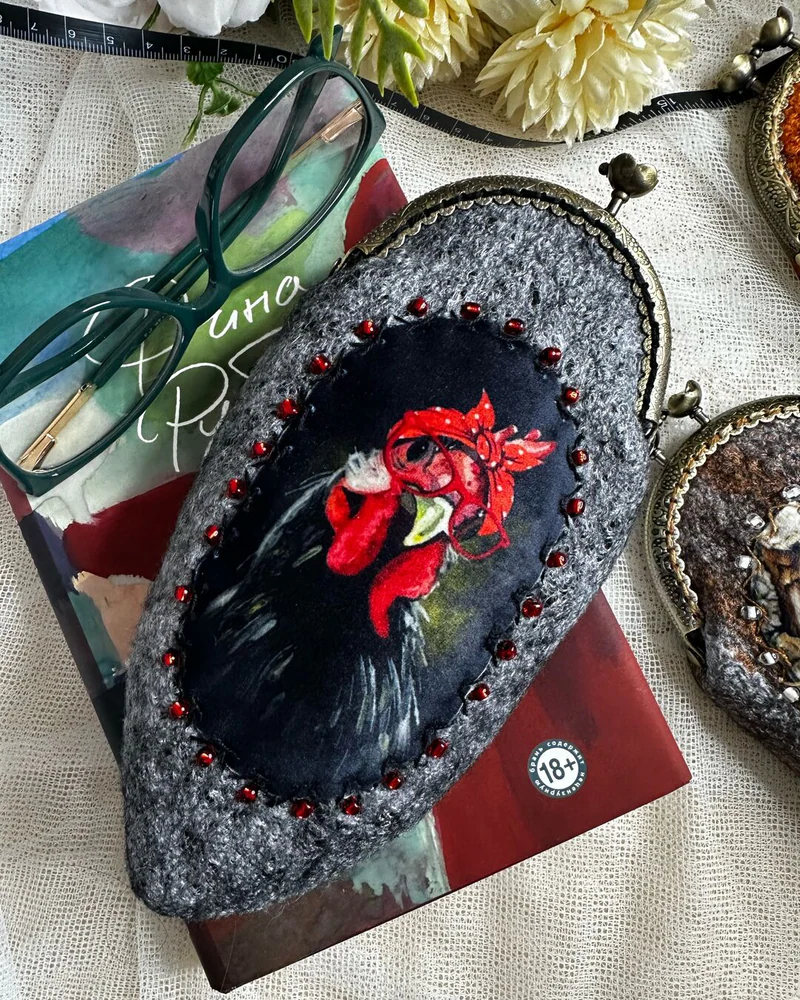 Очечник с фермуаром. Футляр для очков женский. Подарок для девушки