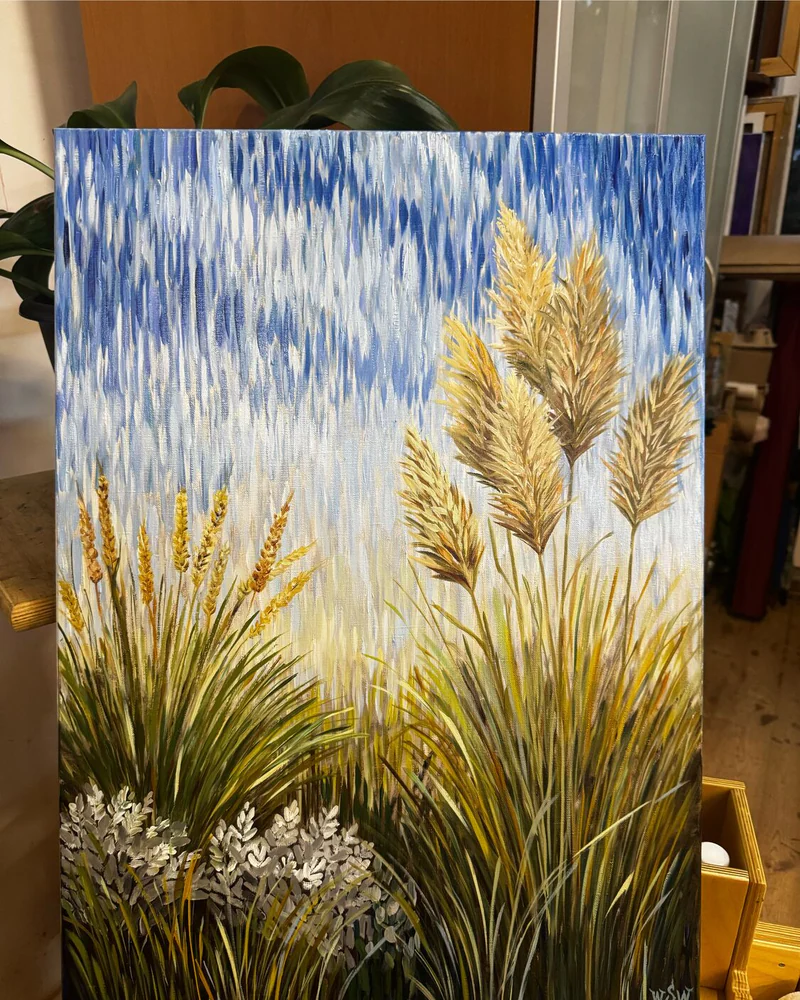 Картина маслом «Травы» 50×70 см — Оригинал