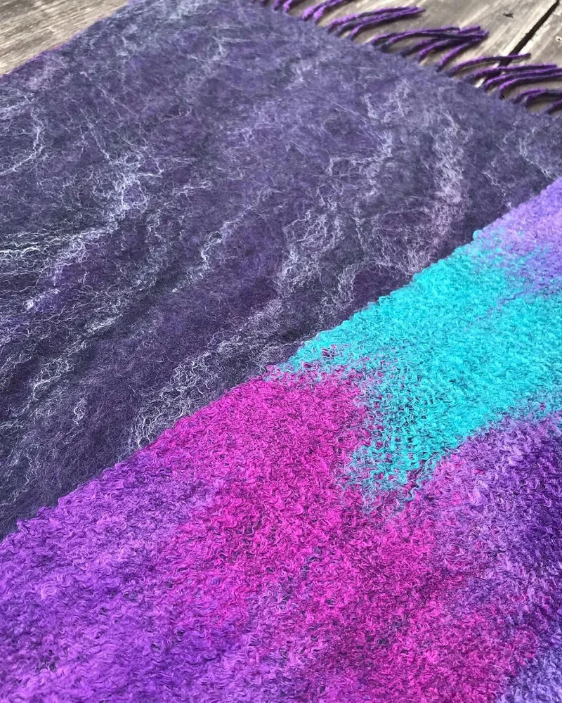 Шарф валяный женский "Северное сияние"