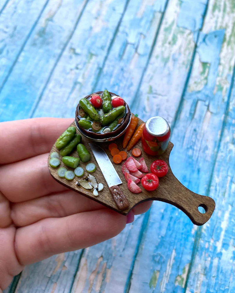 Кукольная Миниатюра «Зимние заготовки 🍅🥒»