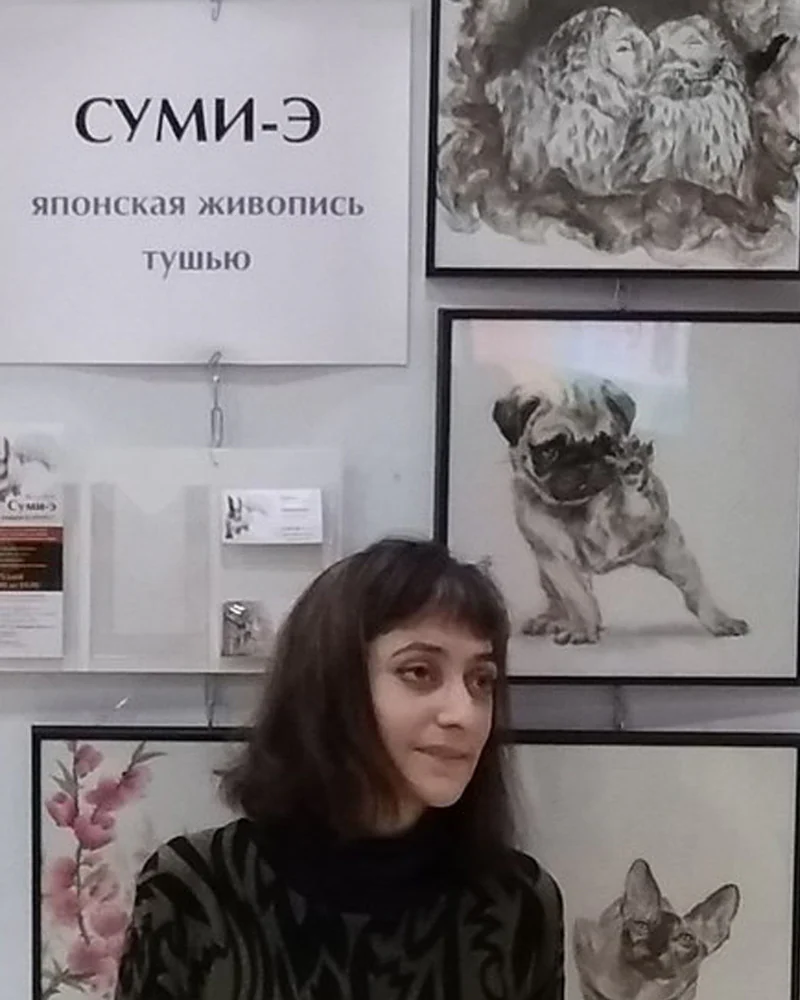 Картина Мопсик 32x32 пес собака кремовый