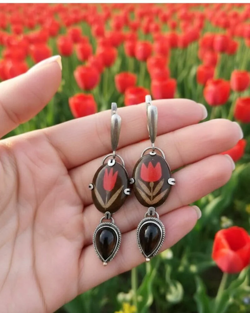 Серьги Тюльпаны