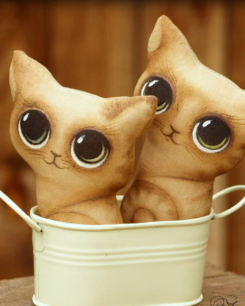 Кошки-крошки. Винтажные малышки. Кофейные Интерьерные игрушки