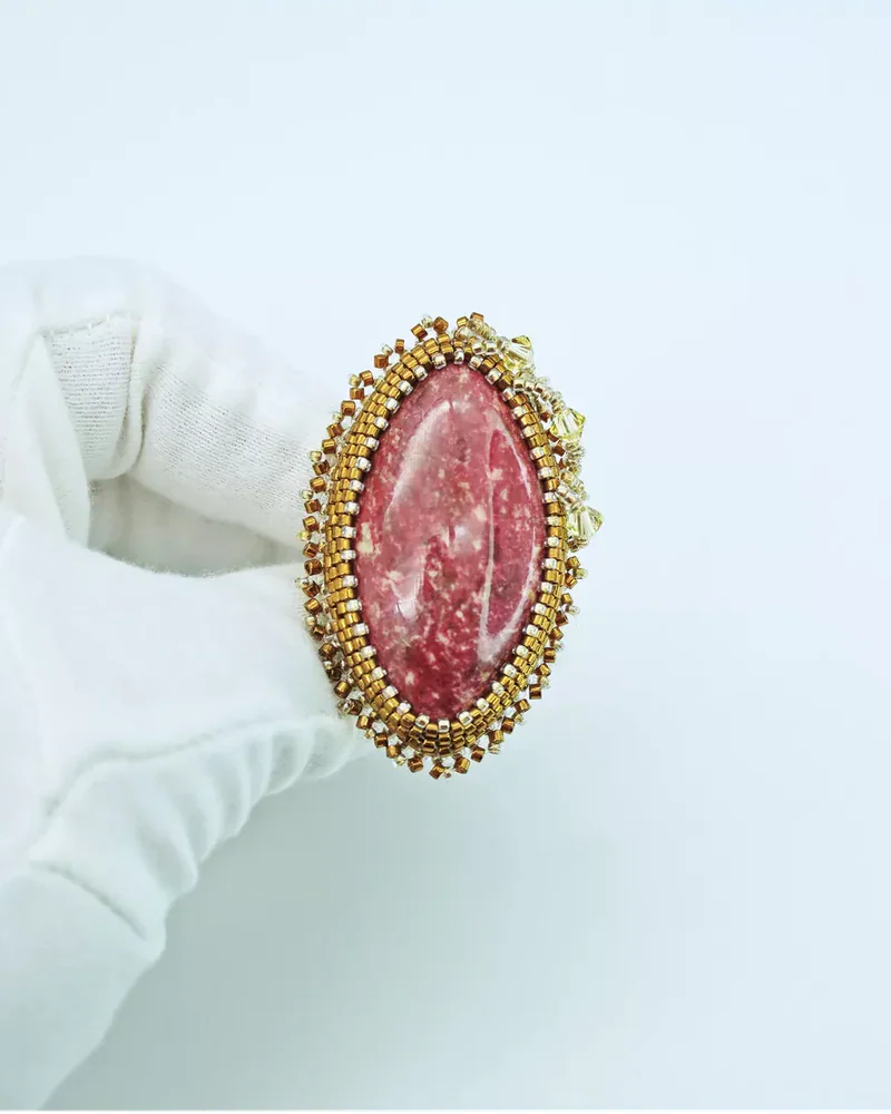 Кольцо с тулитом и Swarovski