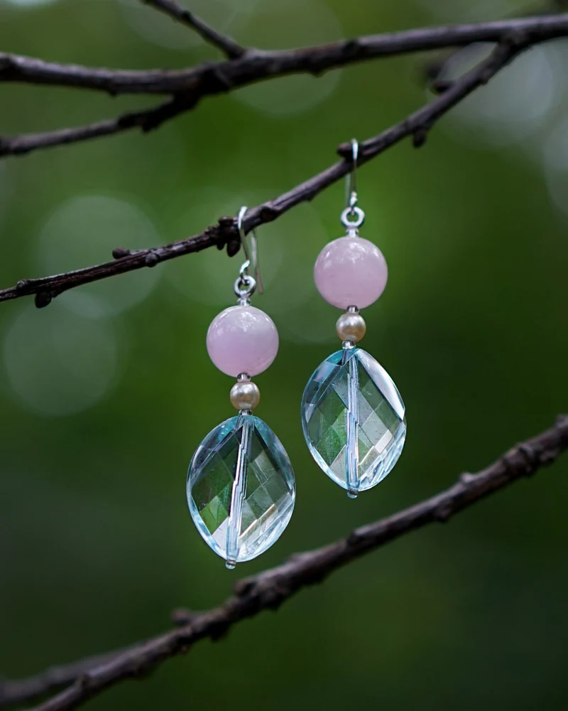 Серьги с розовым кварцем — Серьги с розовым кварцем