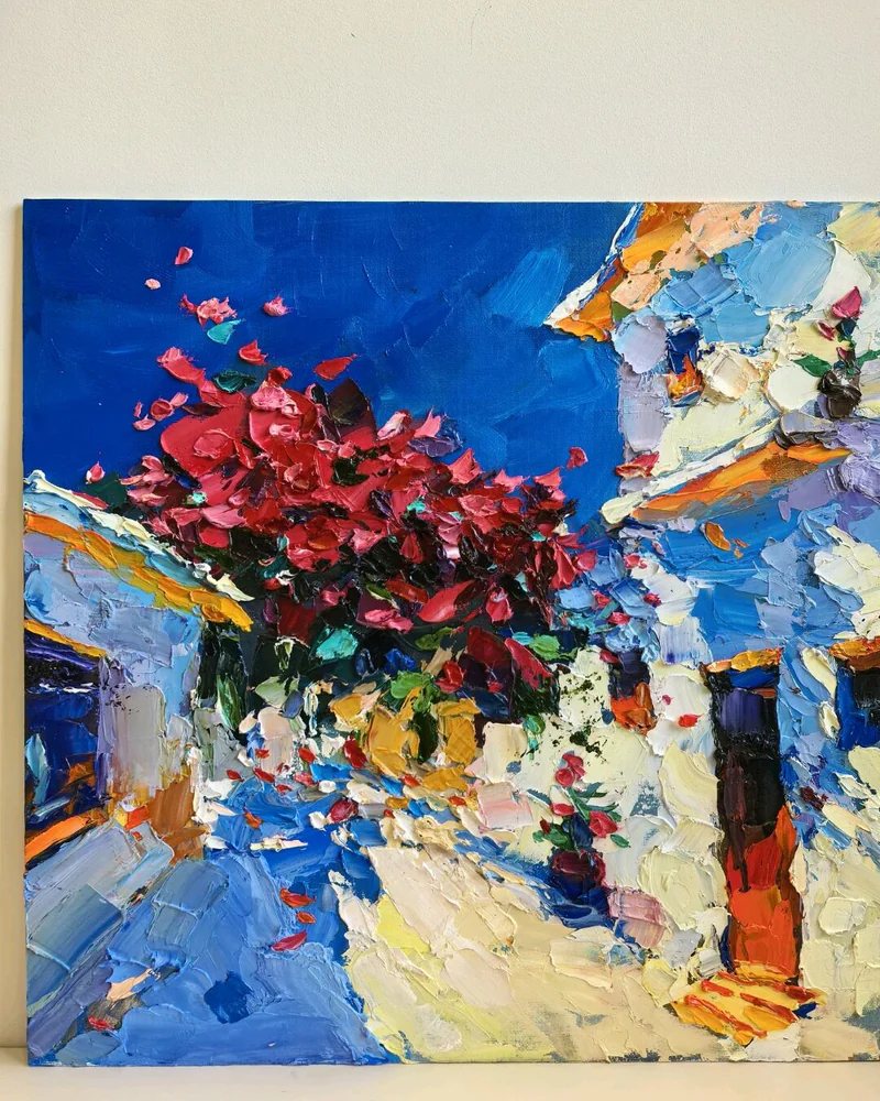 Картина маслом "Летняя жара", 40х40