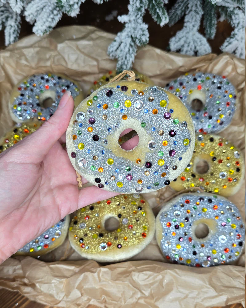 Елочная игрушка Донатс (Пончик) — Серебро