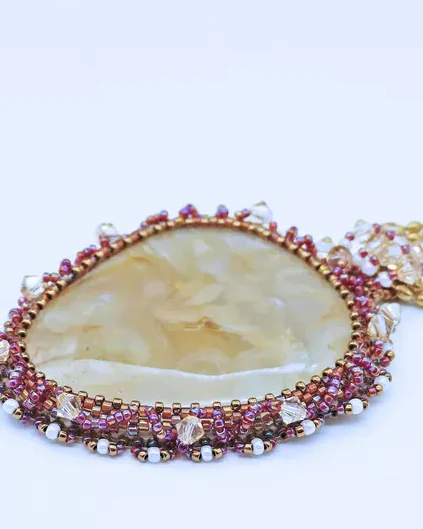 Авторский кулон с агатом и Swarovski