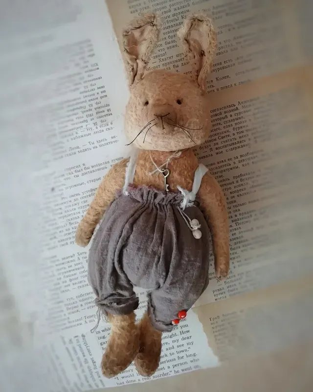 Зайчик Тедди Альфи, бежевый, 20 см
