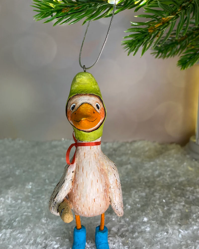 Ёлочная игрушка «Гусь с батоном»