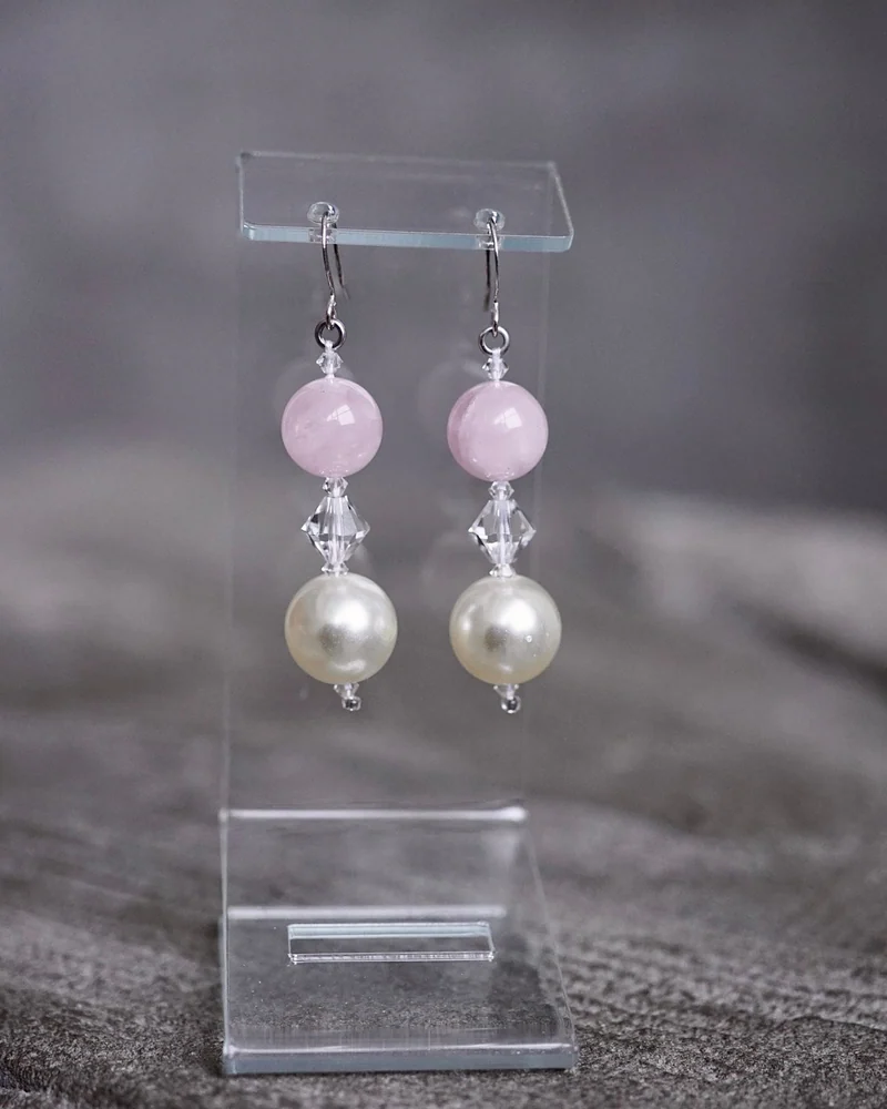 Серьги с розовым кварцем — Серьги с розовым кварцем