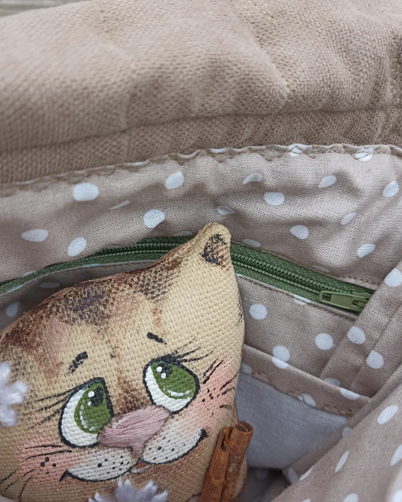 Душевный Ромашковый подарок девушке Сумочка и кот.
