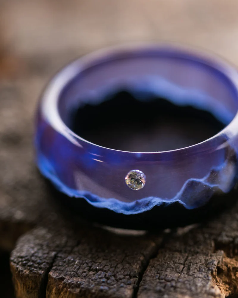 Кольцо из дерева и эпоксидной смолы Purple — Основной вариант