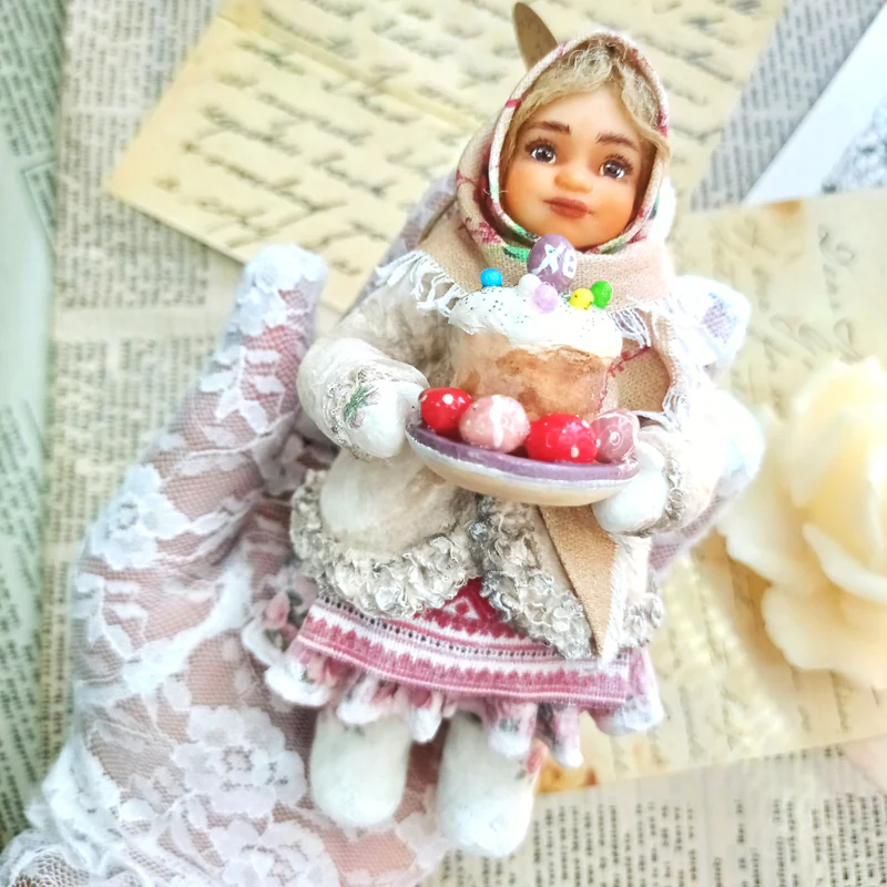 Ватная игрушка "Пасхальная Мариночка"