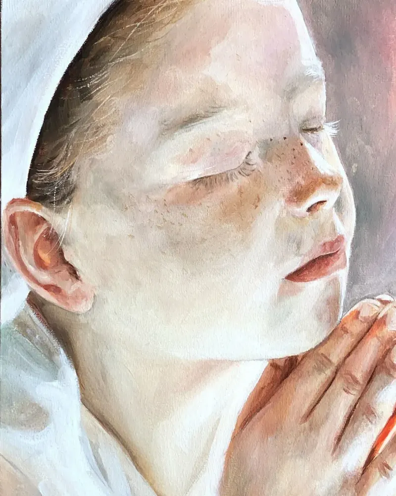 Молитва. Картина маслом 30×40 см — 30×40 см
