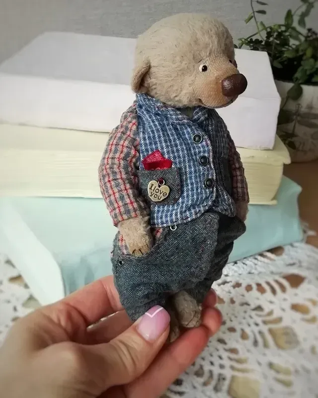 Мишка Тедди Лион, бежевый, 17 см