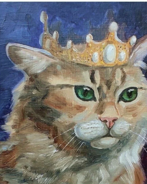 Картина с котом масло 20 на 20 см
