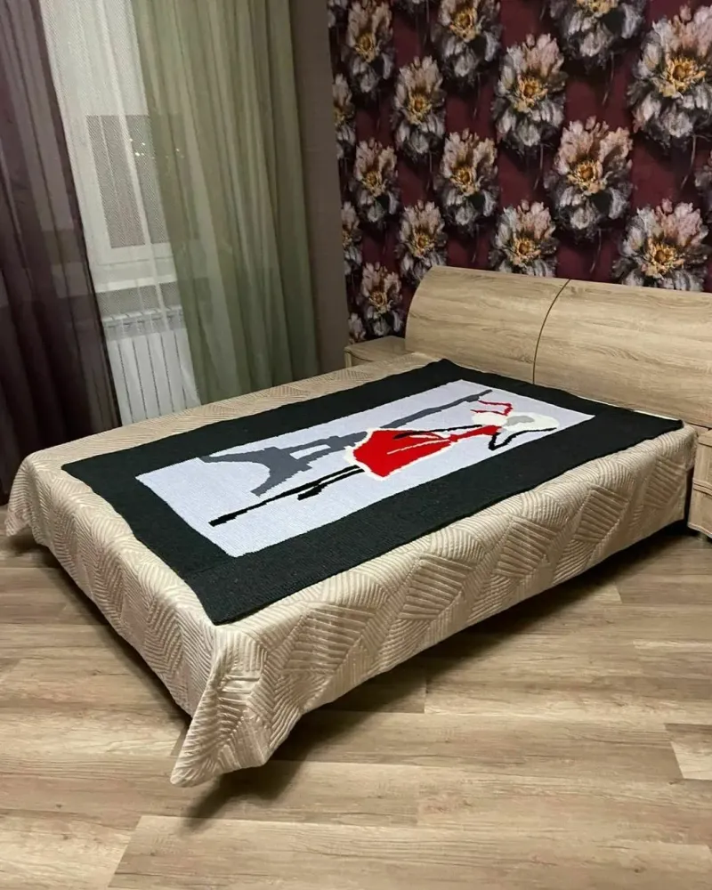 Вязаный плед «Увидеть Париж… и забрать с собой!» — 140×180 см