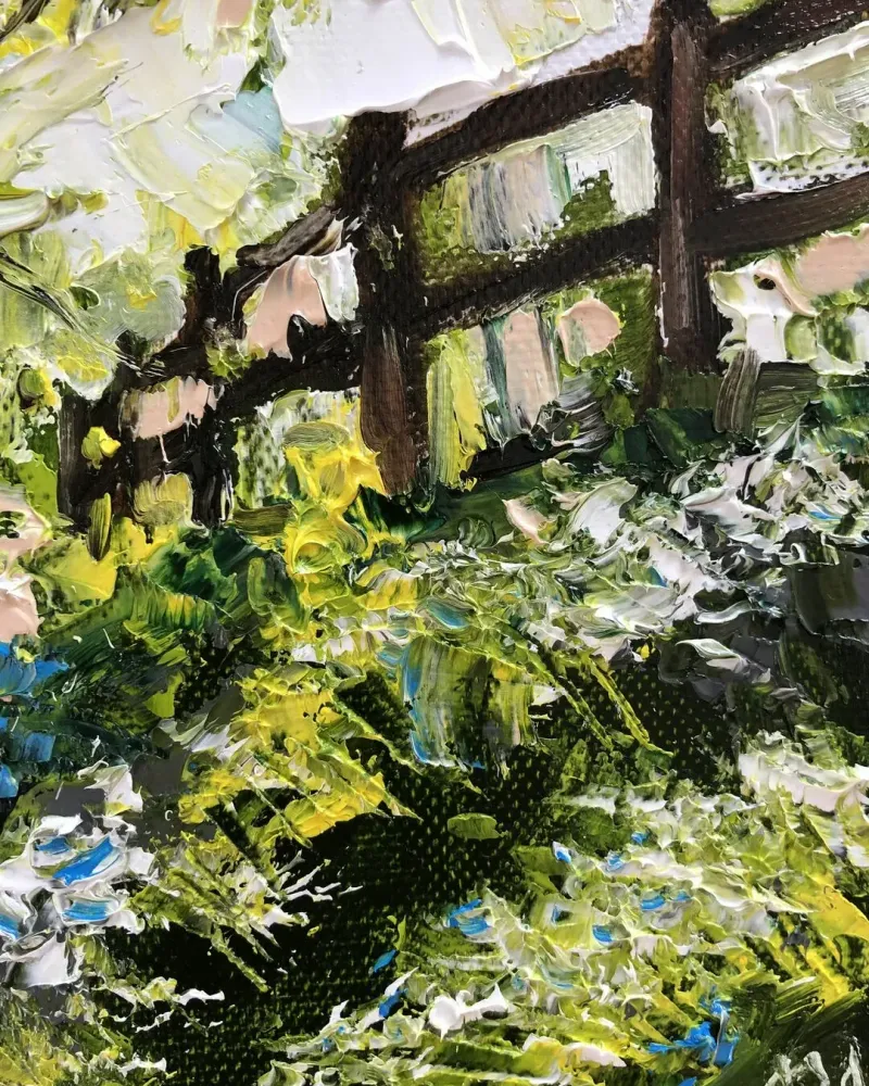 Деревня. Картина маслом 20×20 см — 20×20 см
