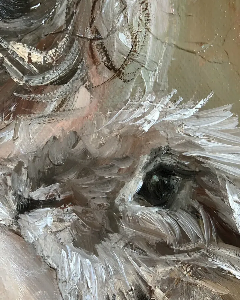 Девочка и кролик. Картина маслом 30×40 см — 30×40 см